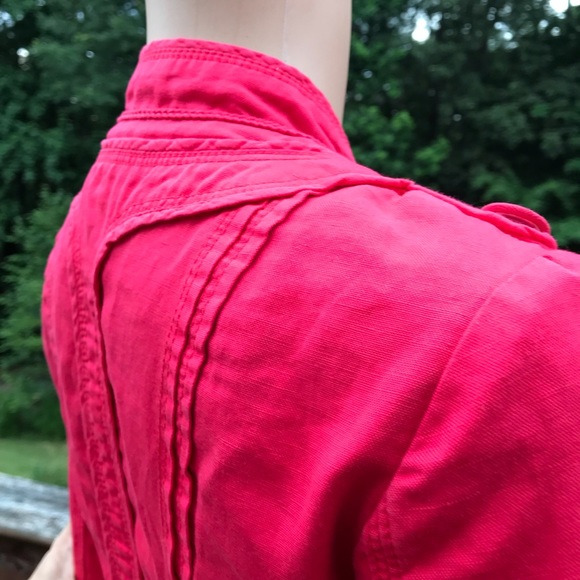 Anthropologie Elevenses Red Blazer Size 4 - Picture 3 of 8
